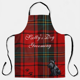 Tablier Tartan écossais Terrier (Scotty). Modifiable