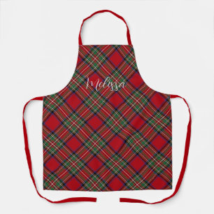 Tablier Tartan Rustique Rouge et Vert Stewart
