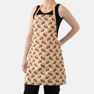 Tablier Tarte Citrouille de Thanksgiving Orange Plaid