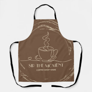 Tablier Tasse à café en ligne artistique personnalisée Caf