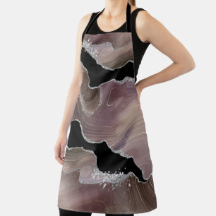 Tablier Taupe & Black Agate Parties scintillant Argent Fla
