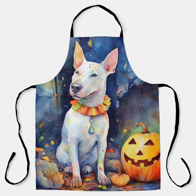 Tablier Taureau d'Halloween avec la peur Citrouille (Recto)