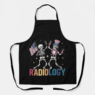 Tablier Technicien en radiologie de squelette dansant patr