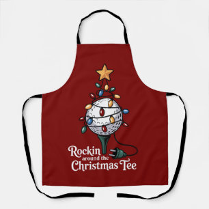 Tablier Tee Rockin Around The Christmas drôle de golf Xmas