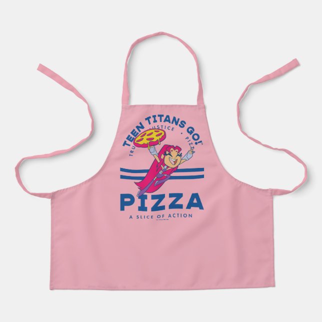 Tablier Teen Titans Go ! Starfire "Truth Justice Pizza" (Recto)