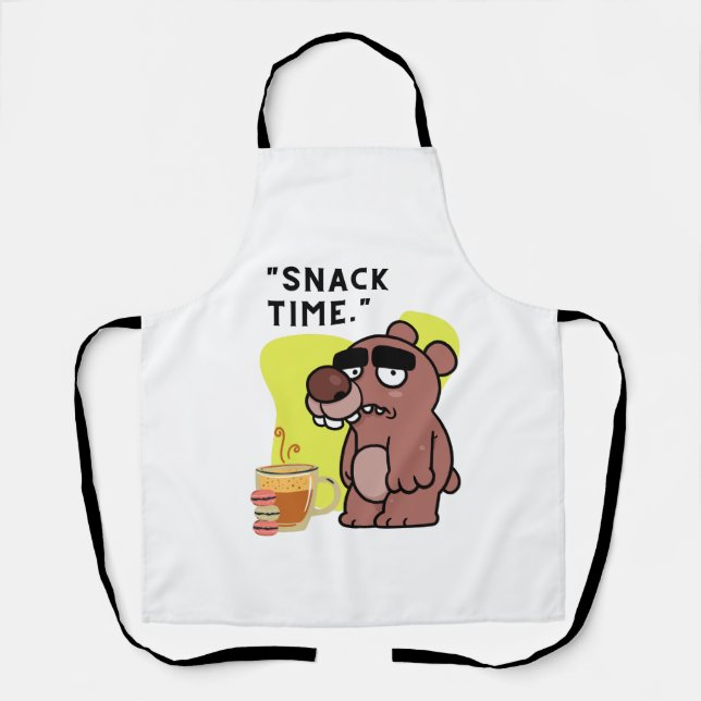 TABLIER TEMPS DE SNAK ! - FUNNY-ANIMAL- COFFEE-COOKIES (Recto)