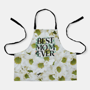 Tablier Tendance Meilleure Maman Jamais Blanc Floral Moder