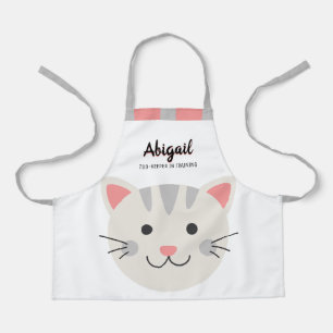 Tablier Teneur de zoo de Kitten de caricature BIG mignonne