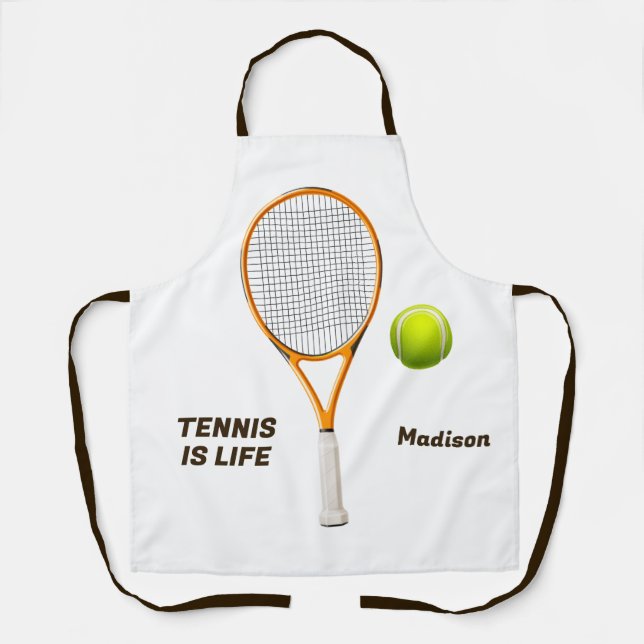 Tablier Tennis de nom et de texte personnalisés (Recto)