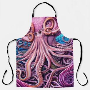 Tablier Tentacules octopiques roses