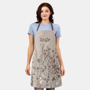 Tablier Terme floral personnalisé tout-en-dessus imprimé 