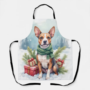 Tablier Terrier Amstaff Aquarelle Rustique