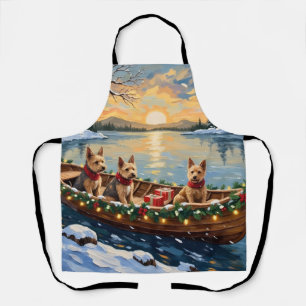 Tablier Tervueren Fox Terrier Noël Bateau Fêtes