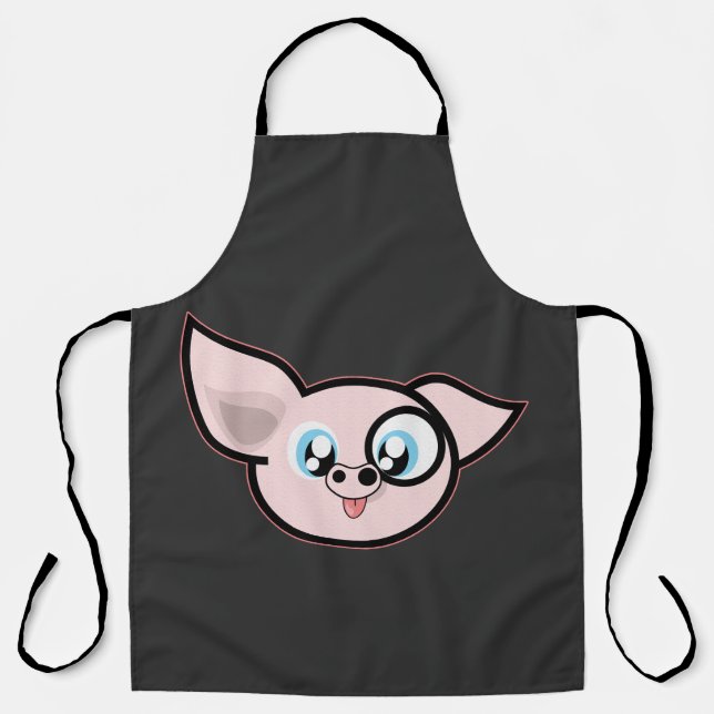 Tablier Tête de Cochon Rose Drôle (Recto)
