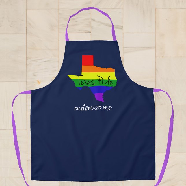 Tablier Texas Gay pride Rainbow Custom Navy (Créateur téléchargé)
