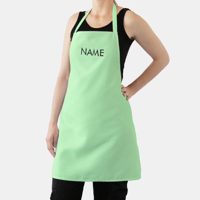 Tablier Texte de nom personnalisé vert menthe marine moder (Insitu)
