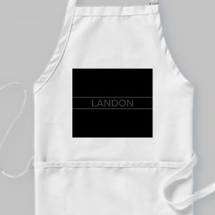 Tablier Texte personnalisable   Noir et gris foncé moderne