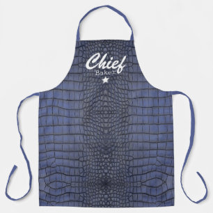 Tablier Texture d'alligator de cobalt personnalisée Imprim