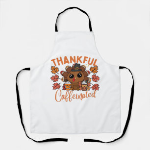 Tablier Thankful Et Caffeiné Drôle Thanksgiving Café