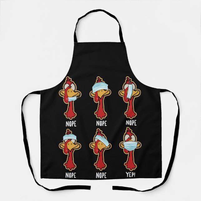 Tablier Thanksgiving 2021 Turquie porter un masque mal (Recto)