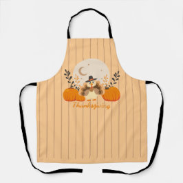 Tablier Thanksgiving Cute Orange Turkey Pumpkin