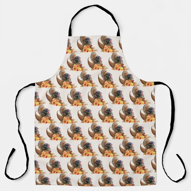 Tablier Thanksgiving Turquie Citrouilles Apron (Recto)
