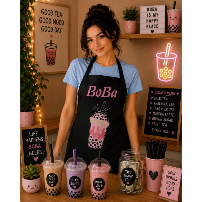 Tablier thé aux perles bubble tea  (Créateur téléchargé)