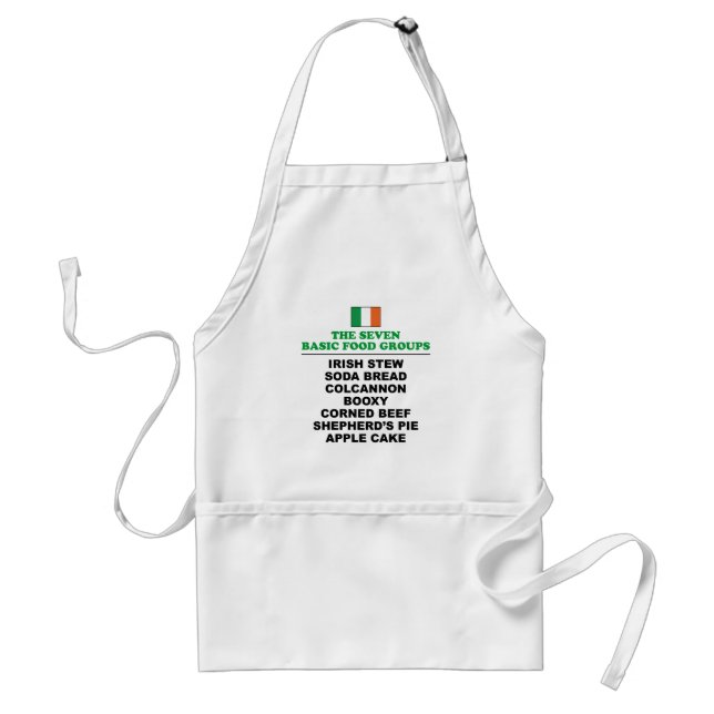 Tablier The Seven Basic Food Groups Funny Irish (Devant)