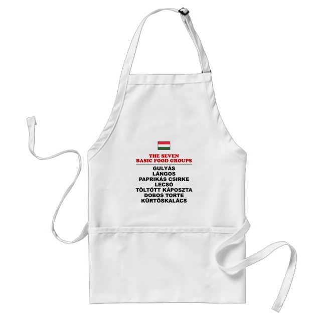 Tablier The Seven Basic Food Groups Hungarian Adult Apron (Devant)