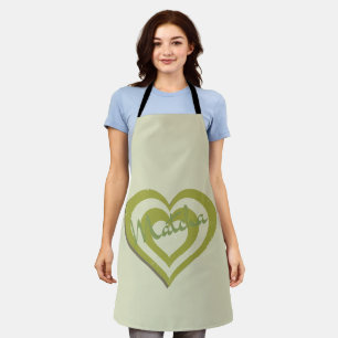 Tablier Thé vert Matcha, coeur rétro y2k