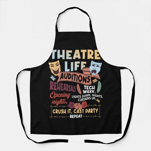 Tablier Théâtre Acteur Nerd Musical Theatre Life Auditions (Recto)