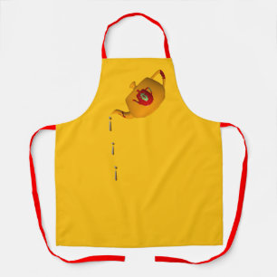 Tablier Théière Double Goutte à Goutte Jaune  Chef Pâtissi