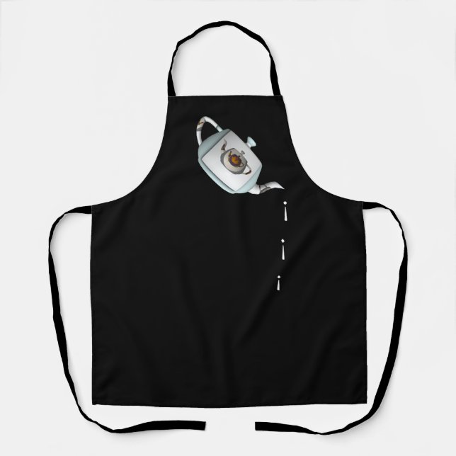 Tablier Théière Noir Drip Drip (Recto)