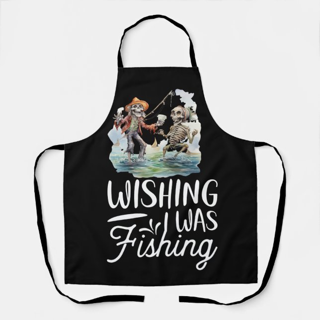 Tablier Thème de la pêche au squelette (Recto)