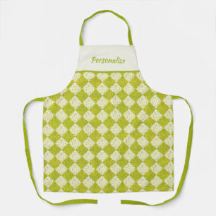 Tablier Thème de Motif Retro les années 50 Lime Diamond