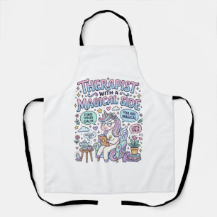 Tablier Thérapeute Licorne avec un Cadeau Magique Idée Cad