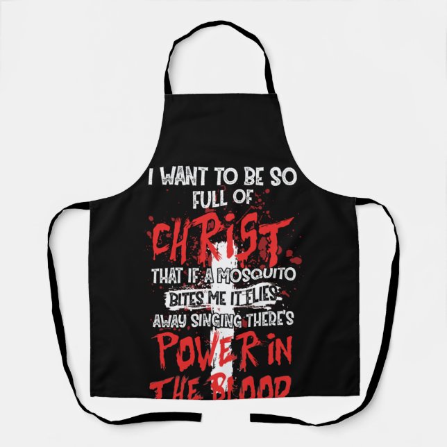 Tablier There's Power in Blood Religious Christian (Recto)