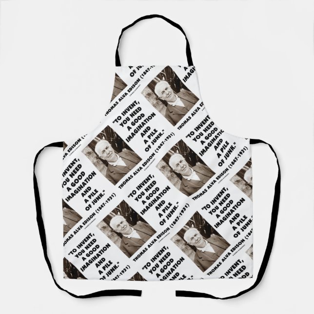 Tablier Thomas Edison To Invent Imagination Pile of Junk (Recto)