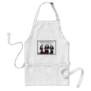 Tablier Three Nuns Kneeling "Hail Mary Full Of Grace"