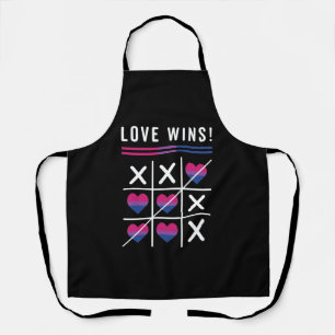 Tablier Tic Tac Toe Love Wins LGBTQ Fierté Bisexuelle