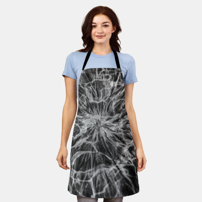 TABLIER TIE DYE BLACK WHITE (Porté)