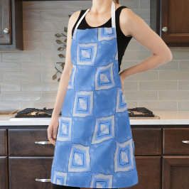 Tablier Tie Dye Checker Bleu et Blanc