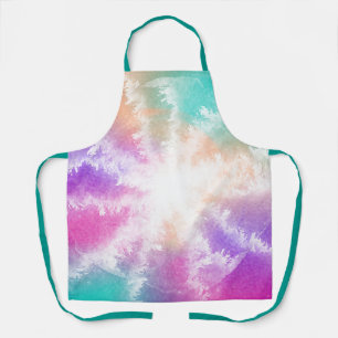 Tablier Tie Dye Pastel Aquarelle rose orange Turquoise vio