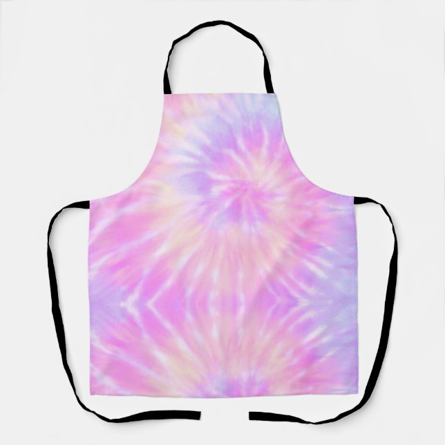 Tablier Tiedye Pastel Rainbow Spirale Hippie Tie Dye (Recto)