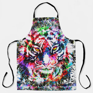 Tablier Tiger Apron   Dessin coloré   Art Abstrait