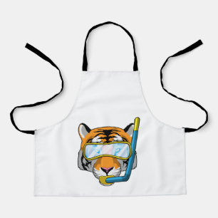 Tablier Tiger comme plongeur avec tuba