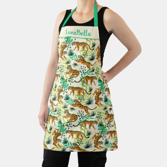 Tablier Tiger Jungle Tropical Design Amoureux des animaux (Insitu)