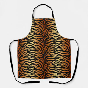 Tablier Tiger Stripes Poster de animal, Ambre, Noir et Tan