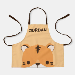 Tablier Tigre mignon avec nom personnalisé
