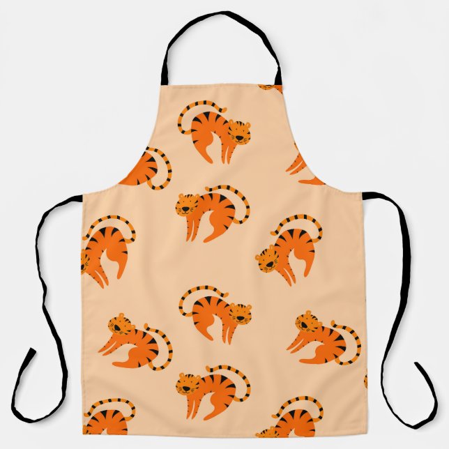 Tablier Tigres de dessin : Impression Vintage pour enfants (Recto)